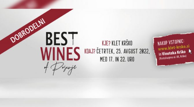 V četrtek v Kleti Krško dogodek Best wines of Posavje