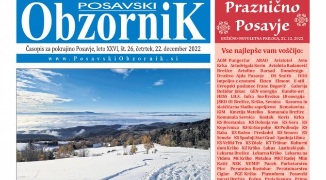 Praznične časopisne strani ob jubileju Posavskega obzornika