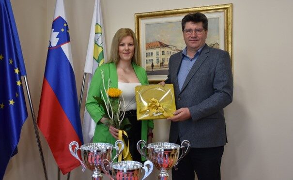 Sprejem občanke Andreje Mihelin, zmagovalke državnega in mednarodnega tekmovanja v varjenju