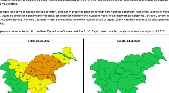 Opozorilo ARSO: Oranžni alarm za Posavje