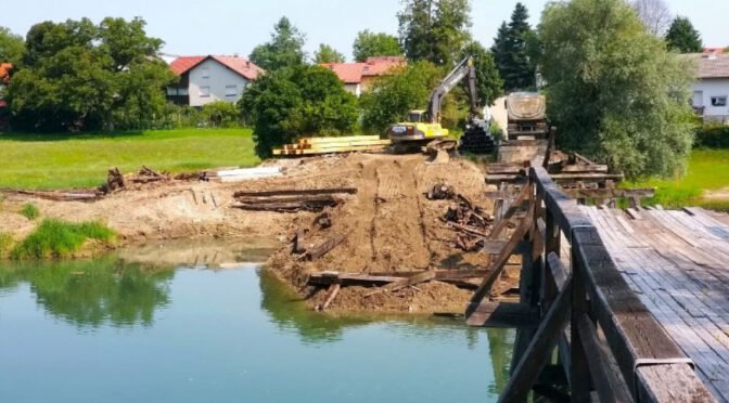 Obnova mostu na Borštu poteka po načrtih