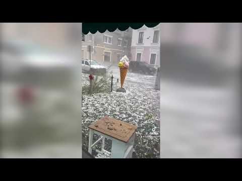 KRŠKO: Posnetek toče pri slaščičarni Jagoda- neurje v Posavju 13. julija 2023