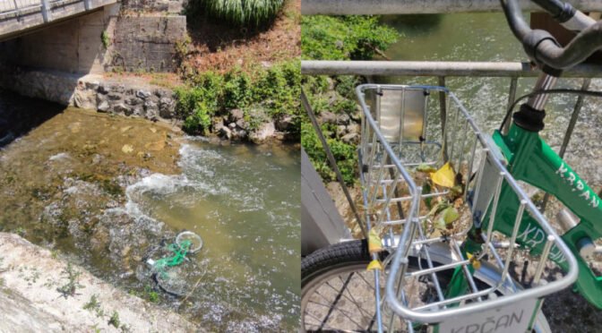 Sistem za izposojo koles Krčan na Senovem do nadaljnjega ne bo deloval