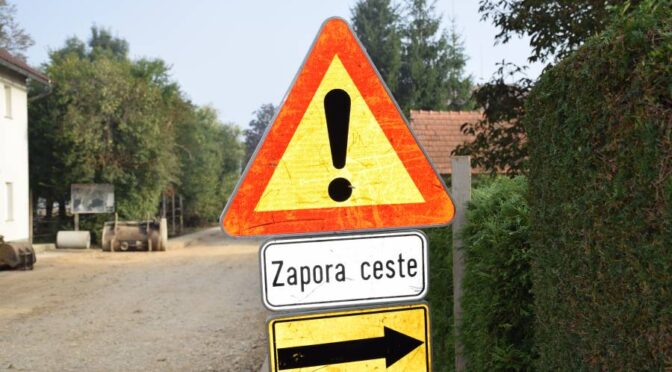 Podaljšana zapora ceste v Sevnici; petkova elektrodela