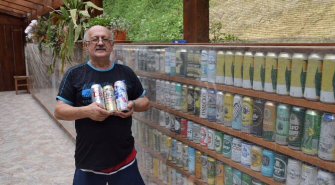 Zbral je že več kot 1300 oz. za 100 metrov pločevink