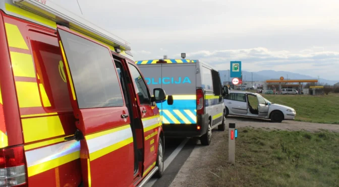 Nalet vozil pri bencinski AGIP (zdaj Shell)