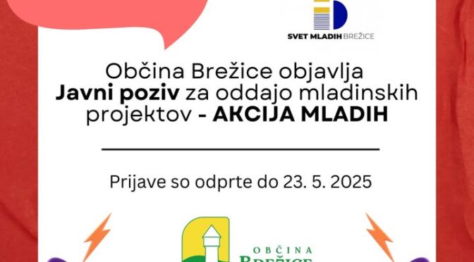 [MLADINSKI PROJEKTI] 𝐌𝐥𝐚𝐝𝐢❗️V Občini Brežice se zavedamo, da ste prav vi motor sprememb in vir novih idej, zato vas vabimo k sod…