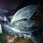 Prometna nesreča osebnega vozila ponoči v naselju Gunte v smeri Sevnice