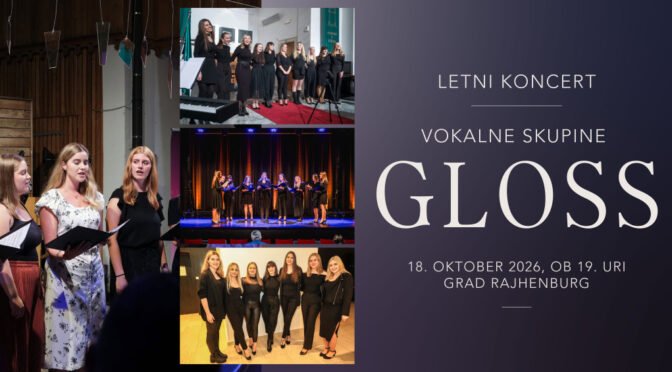 V nedeljo letni koncert Vokalne skupine Gloss
