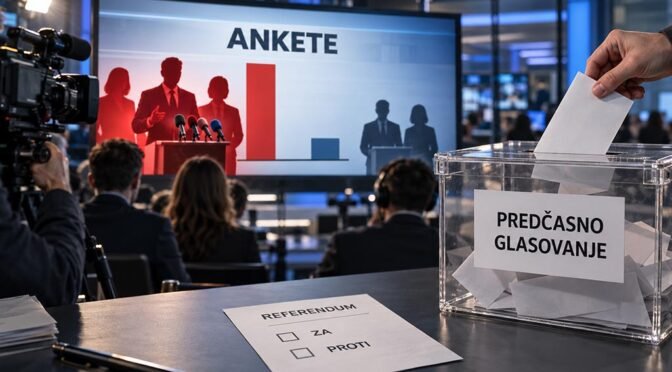Predcasno glasovanje referendumi ankete levicarji mediji foto ilustracija umetna inteligenca