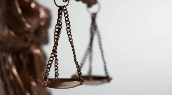 Still life with scales justice